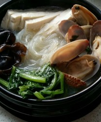 小白菜炖蛤蜊豆腐的做法步骤
