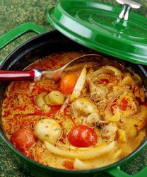 【铸铁锅菜谱5】红咖喱鸡肉杂蔬--深秋最爱暖汤菜的做法步骤